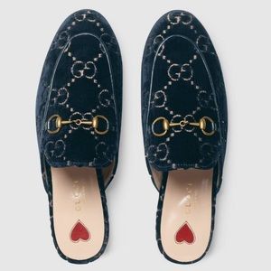 Gucci Princetown velvet loafers